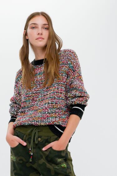 Pull tricot couleurs jaspées | Desigual