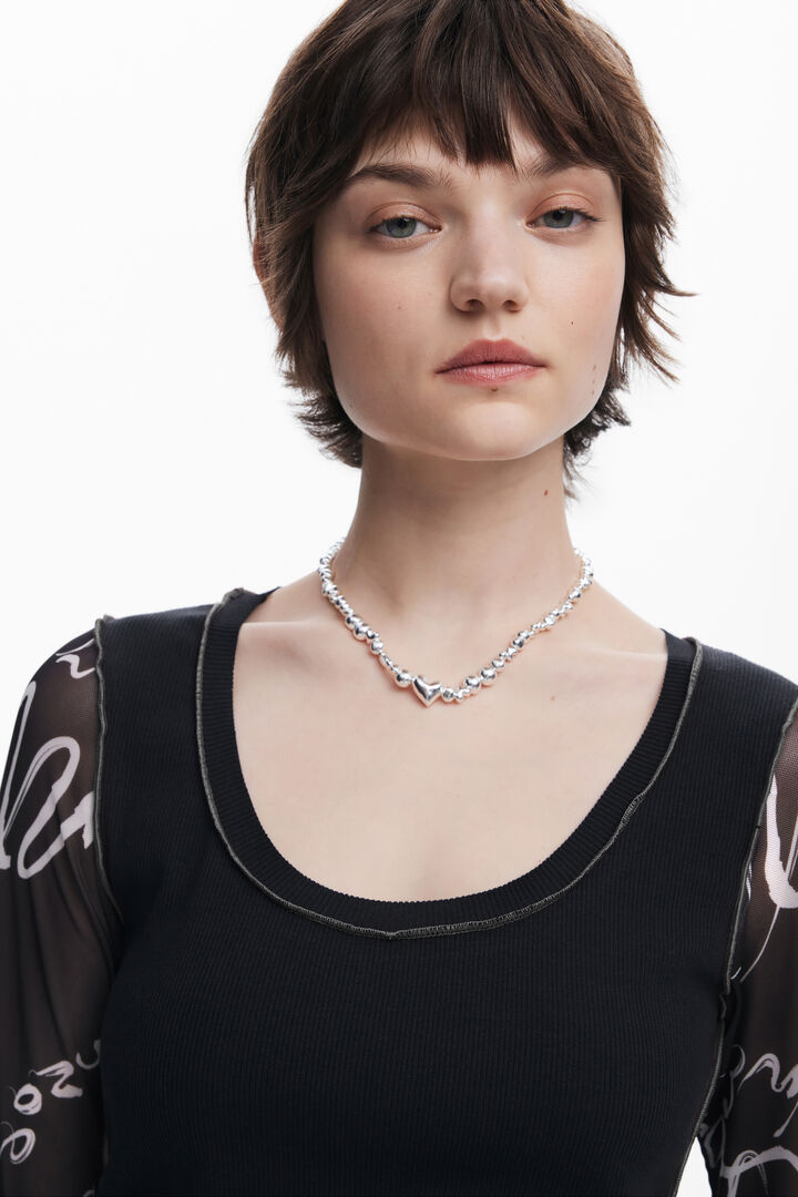 T-shirt manches avec lettrage | Desigual
