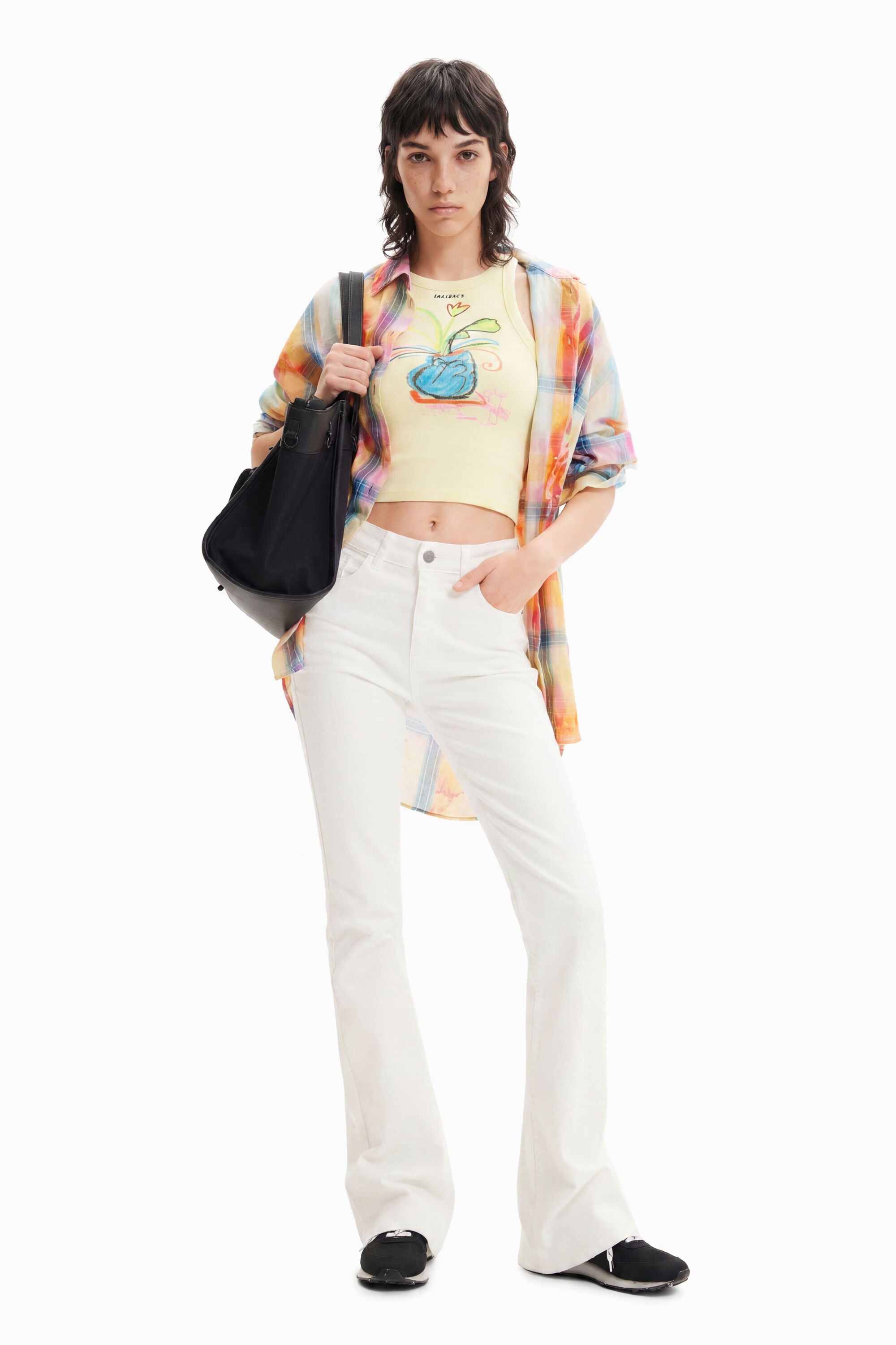 Long flare jeans - WHITE - 38