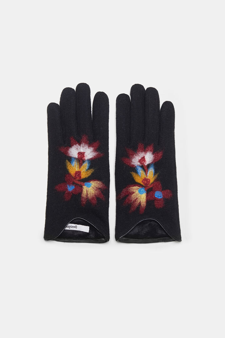 Guanti in maglia con fiori | Desigual