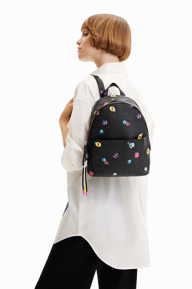 Mochilas Desigual  Mochila pequeña patch floral Mujer ⋆ Your Work Health