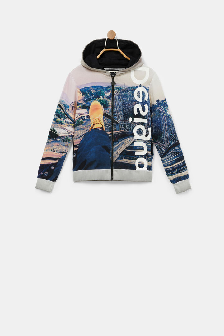 Hooded sweatshirt photographic print | Desigual