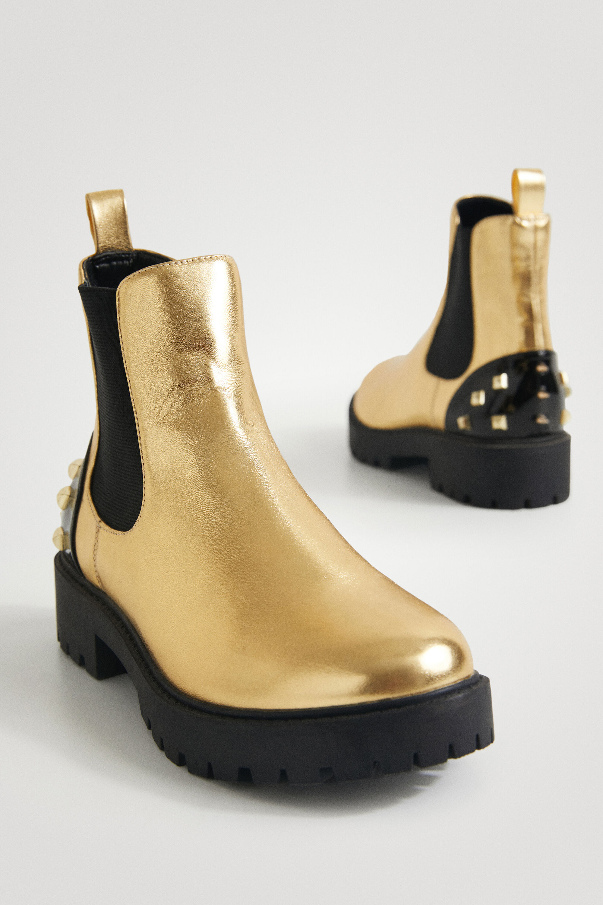 Biker boots gold on sale