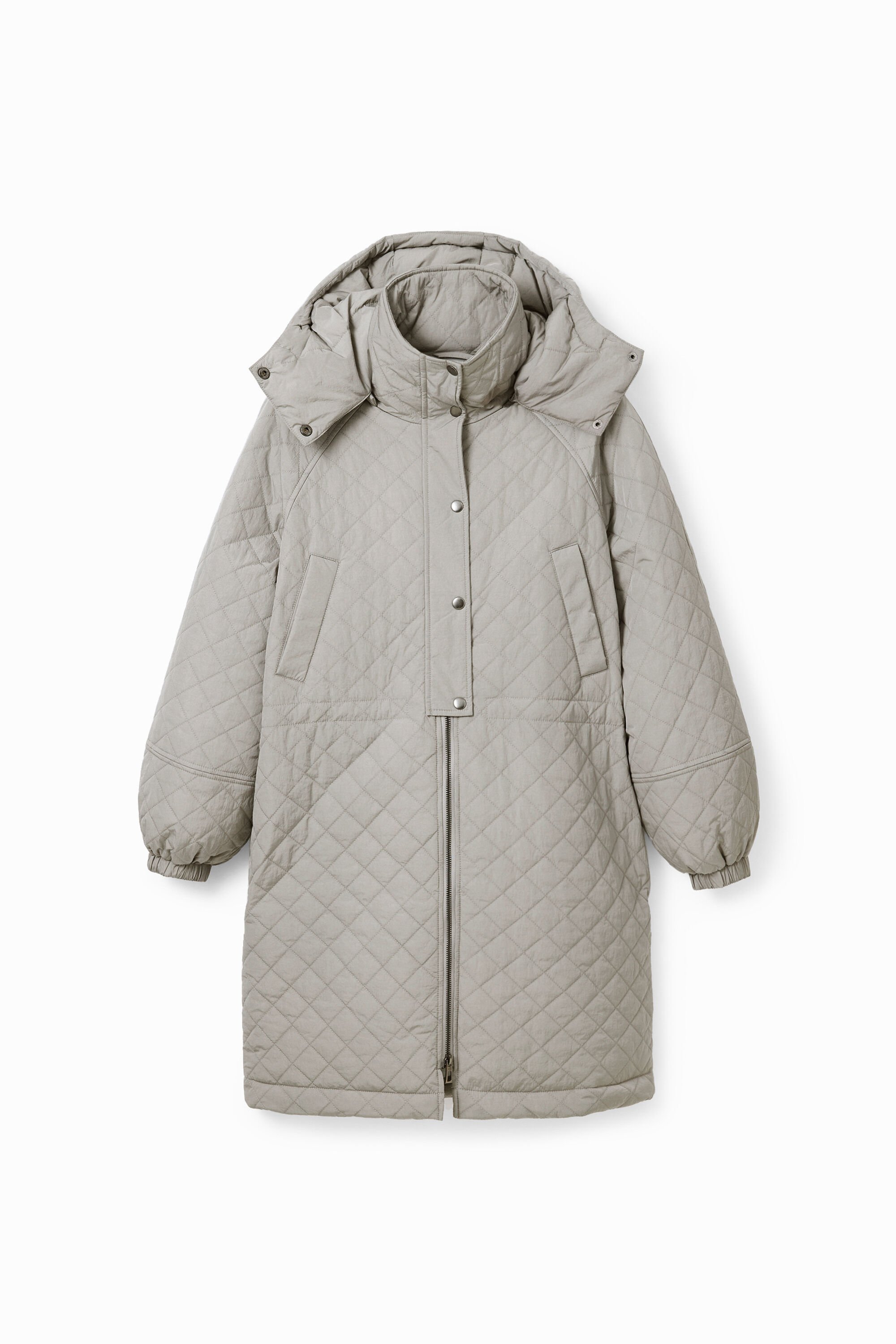 Gewatteerde jas met pofmouwen