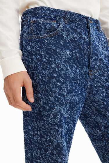 Egyenes szárú texturált farmernadrág | Desigual