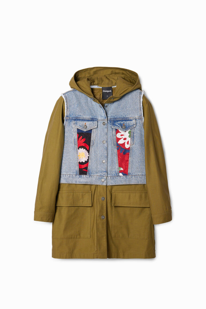 2-in-1 embroidered hybrid parka