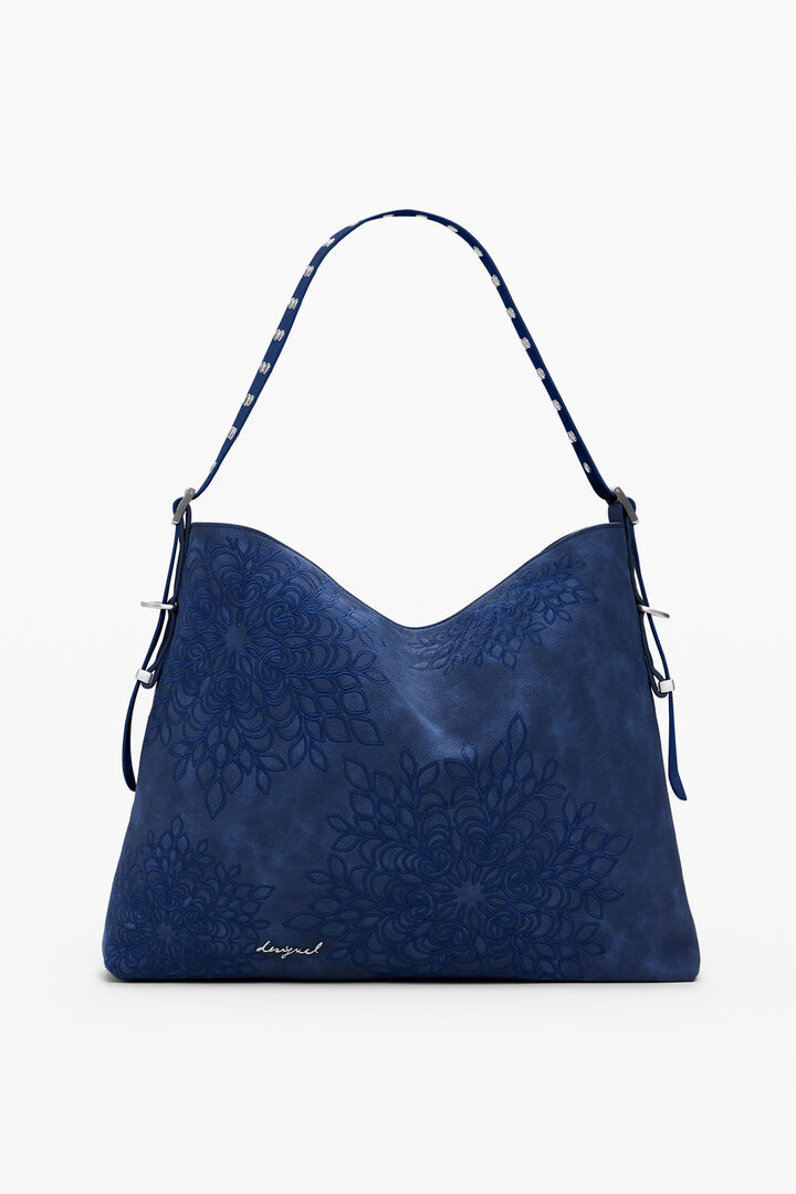 Medium mandala embossed shoulder bag