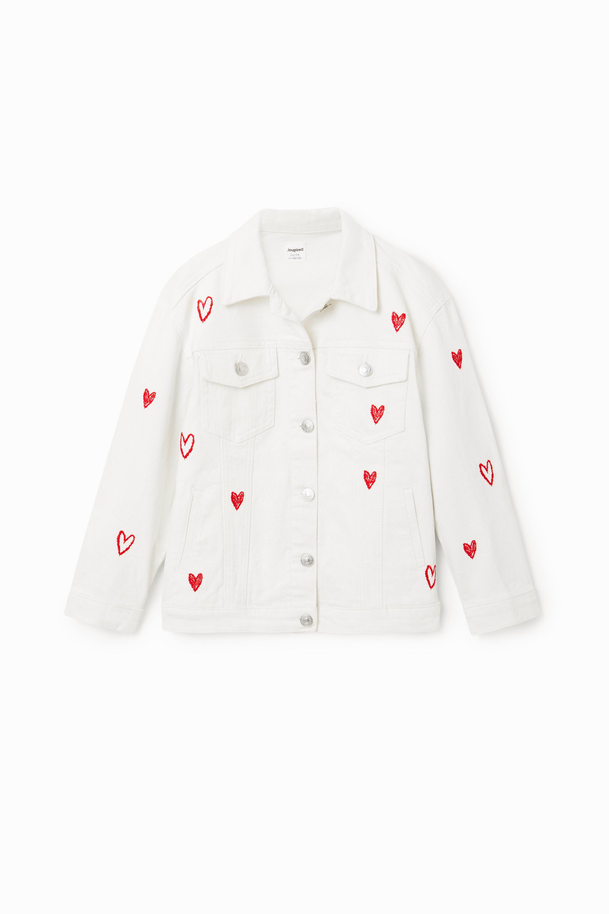 Oversize-Jeansjacke Herzchen