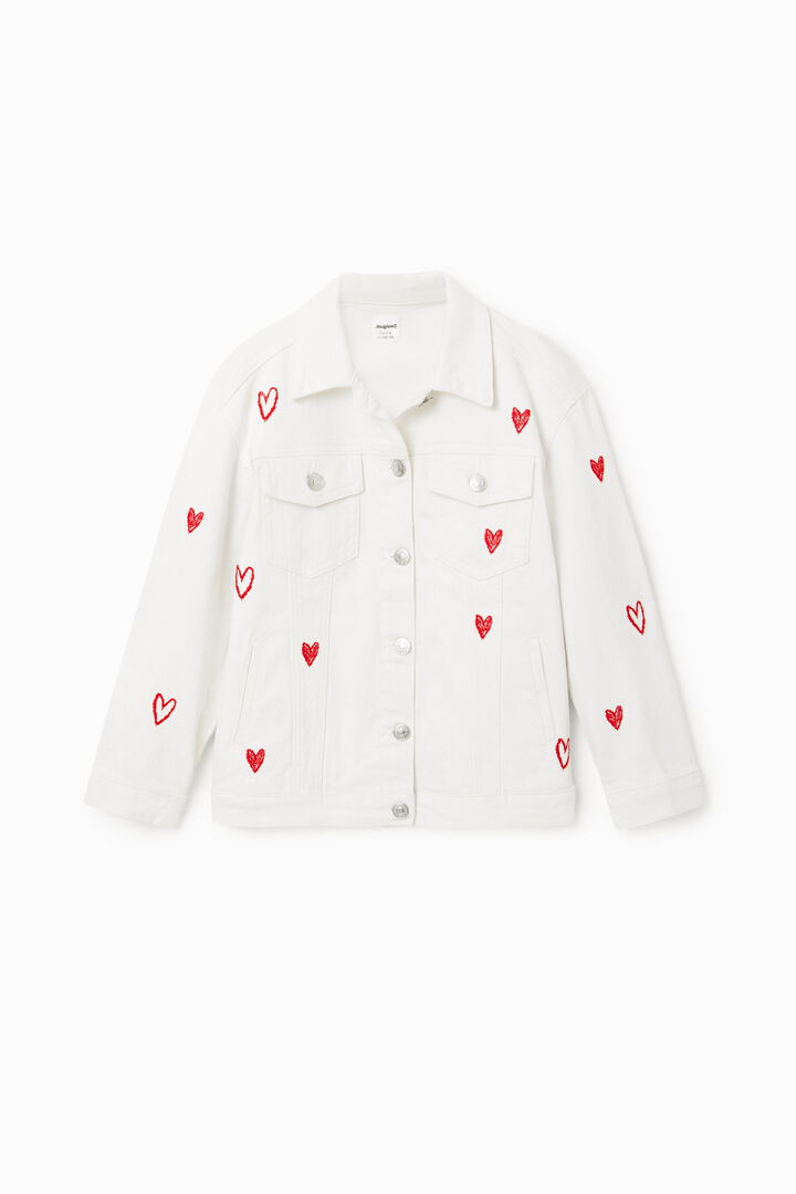 Oversize heart denim jacket