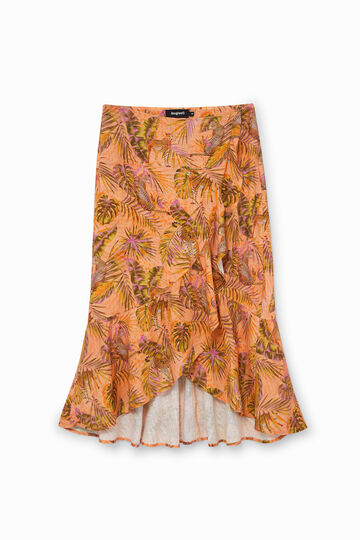 Tropical flounce skirt orange | Desigual.com