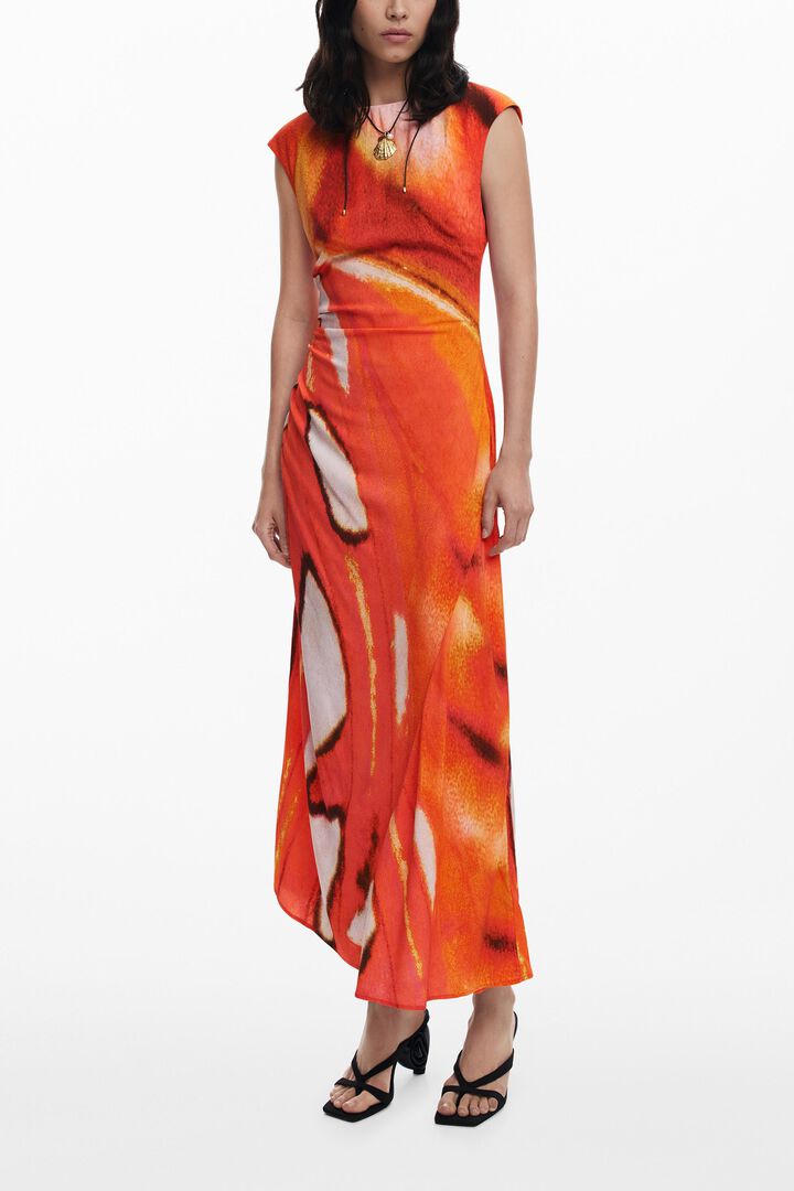Desigual Damen Kleid Lässig – Blumenmuster, Midi Länge, ärmellos, Regular Fit, Perfekt Für Sommer & Urlaub