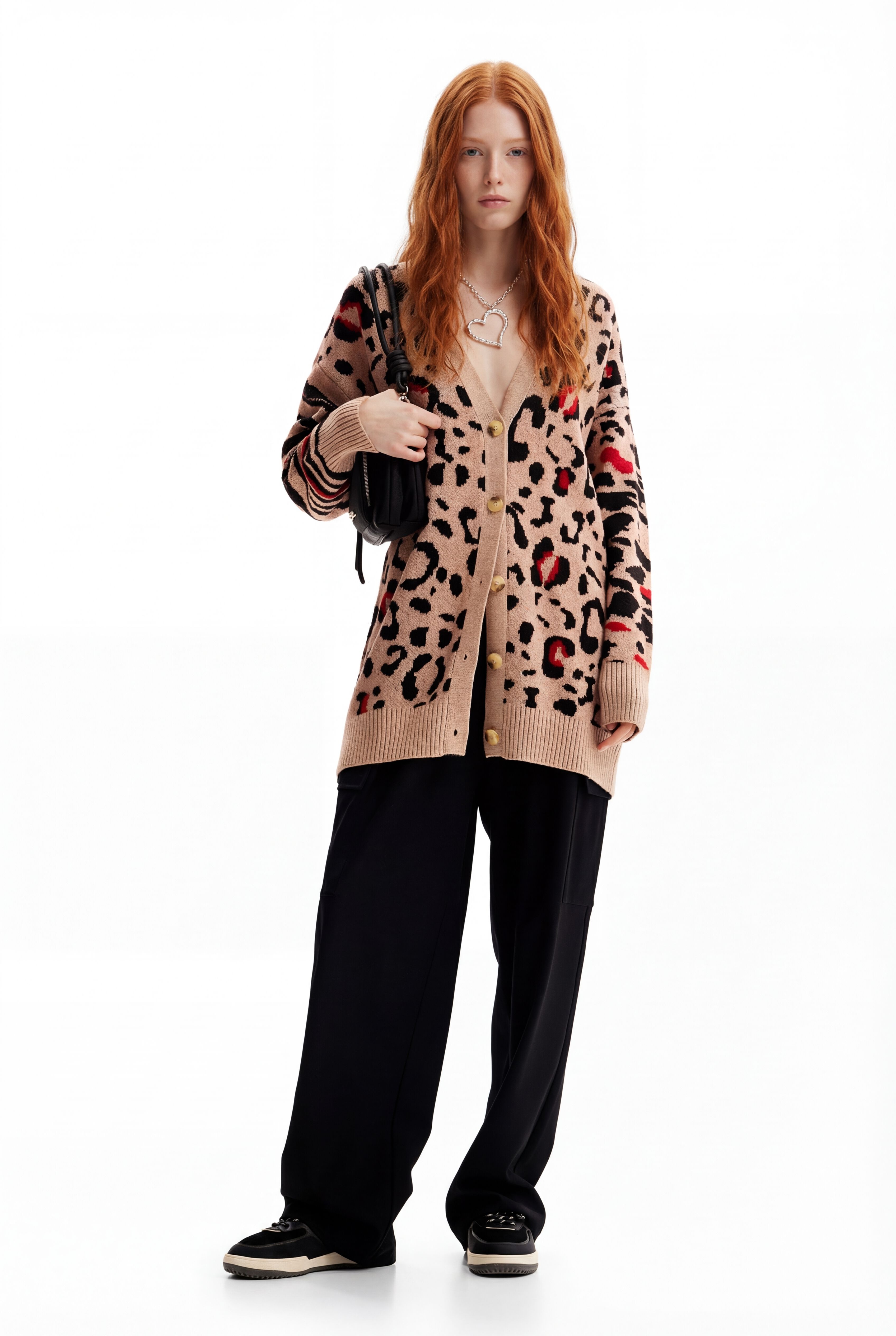 Cárdigan oversize leopardo de mujer | Desigual.com