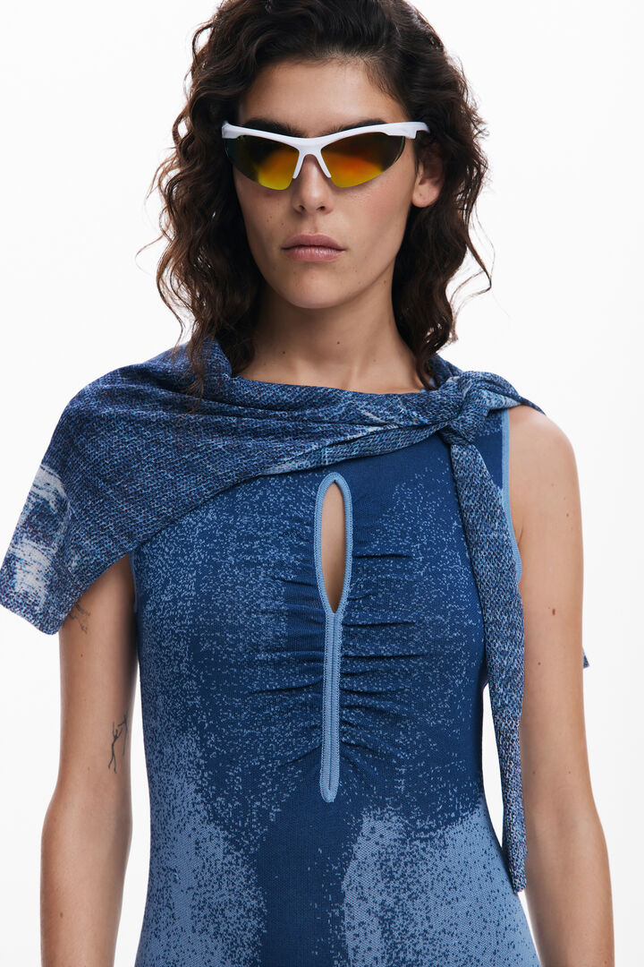 Vestido Jacquard cut-out | Desigual