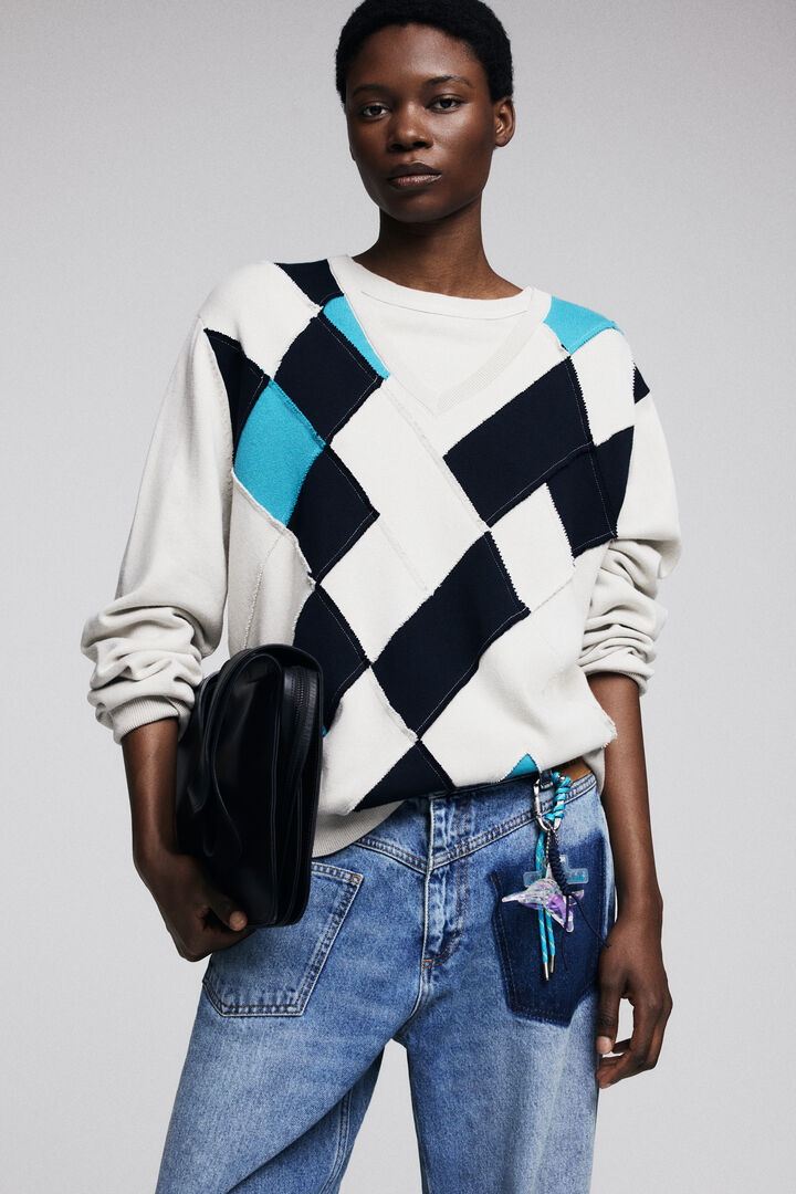 Double-neck diamond-pattern sweater Botter | Desigual