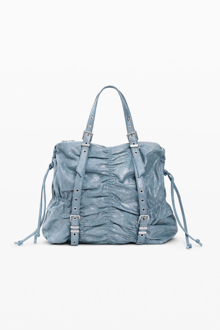 MEDIUM RUCHED DENIM BACKPACK