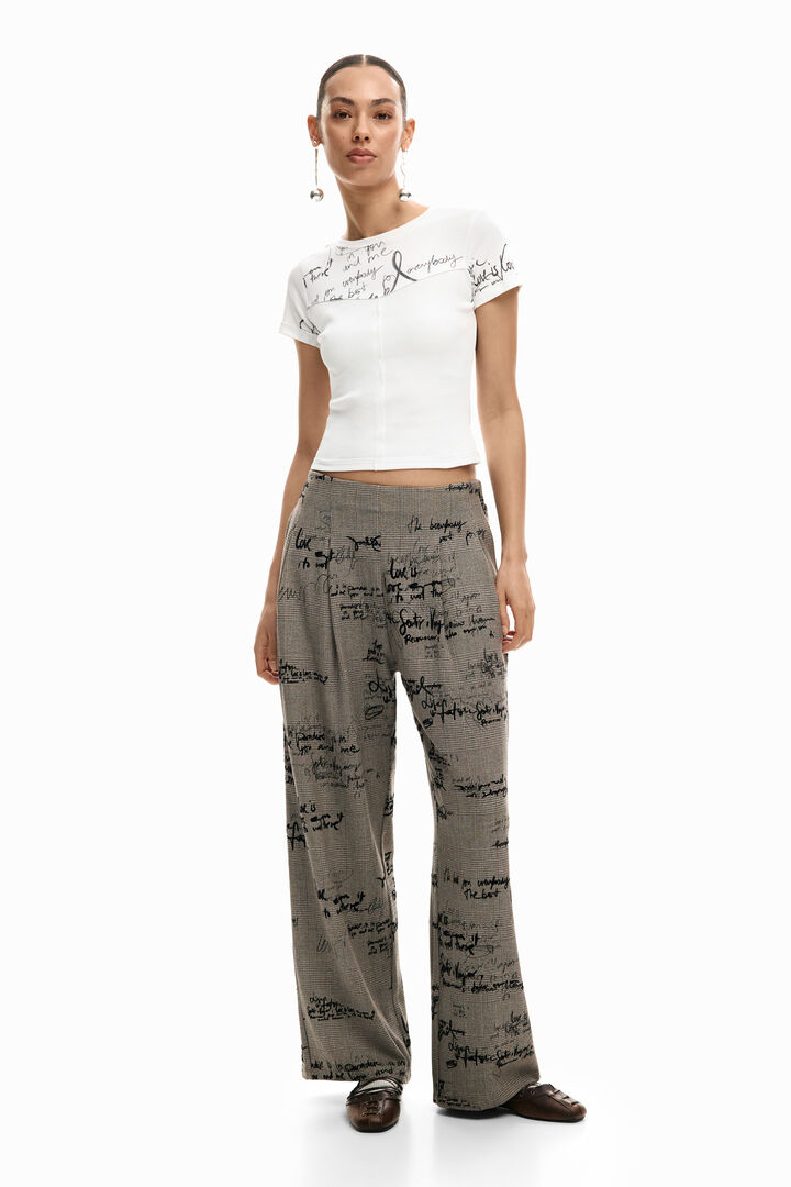 Checkered lettering pants | Desigual
