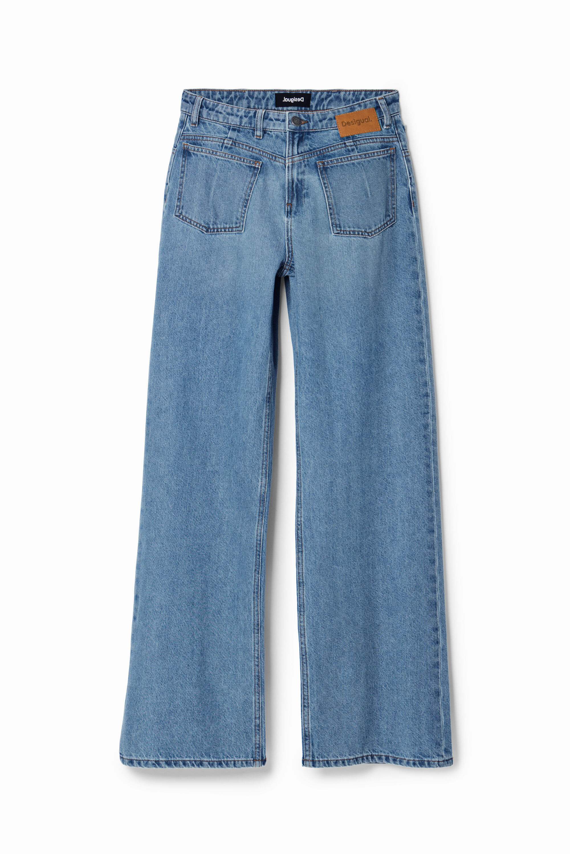 Wide-Leg Circular Denim Jeans