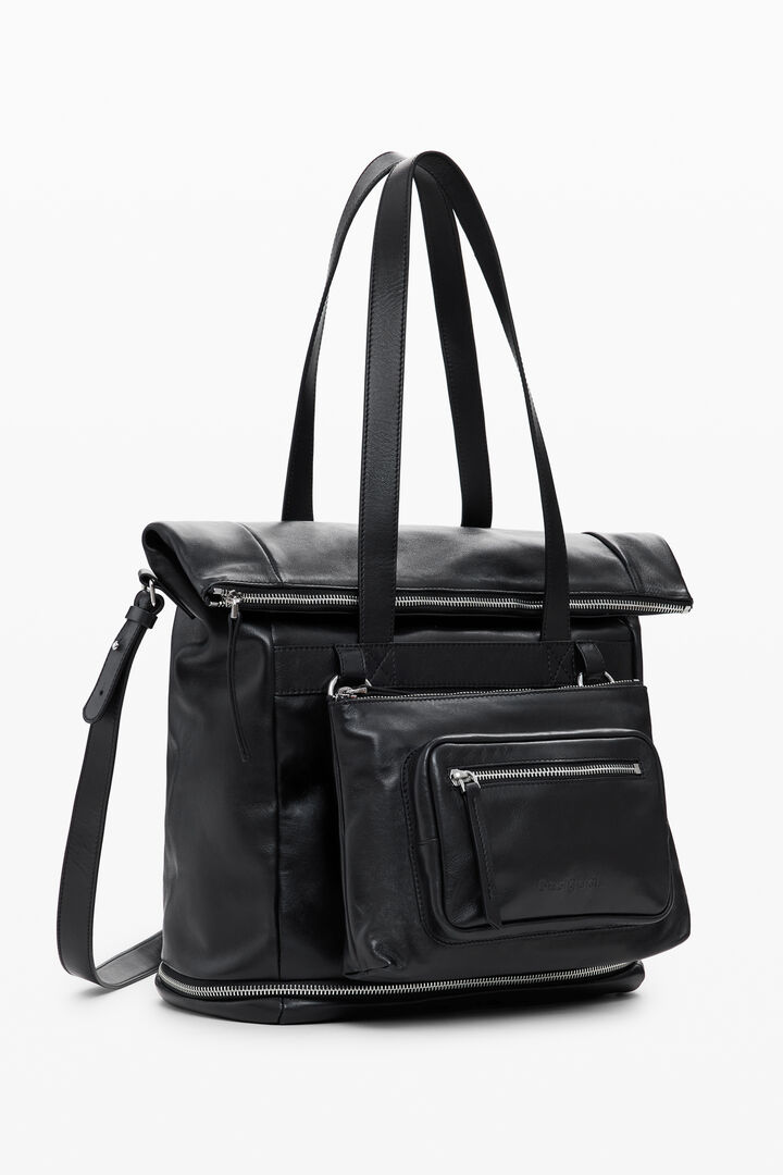Grand sac à dos en cuir multipoche | Desigual