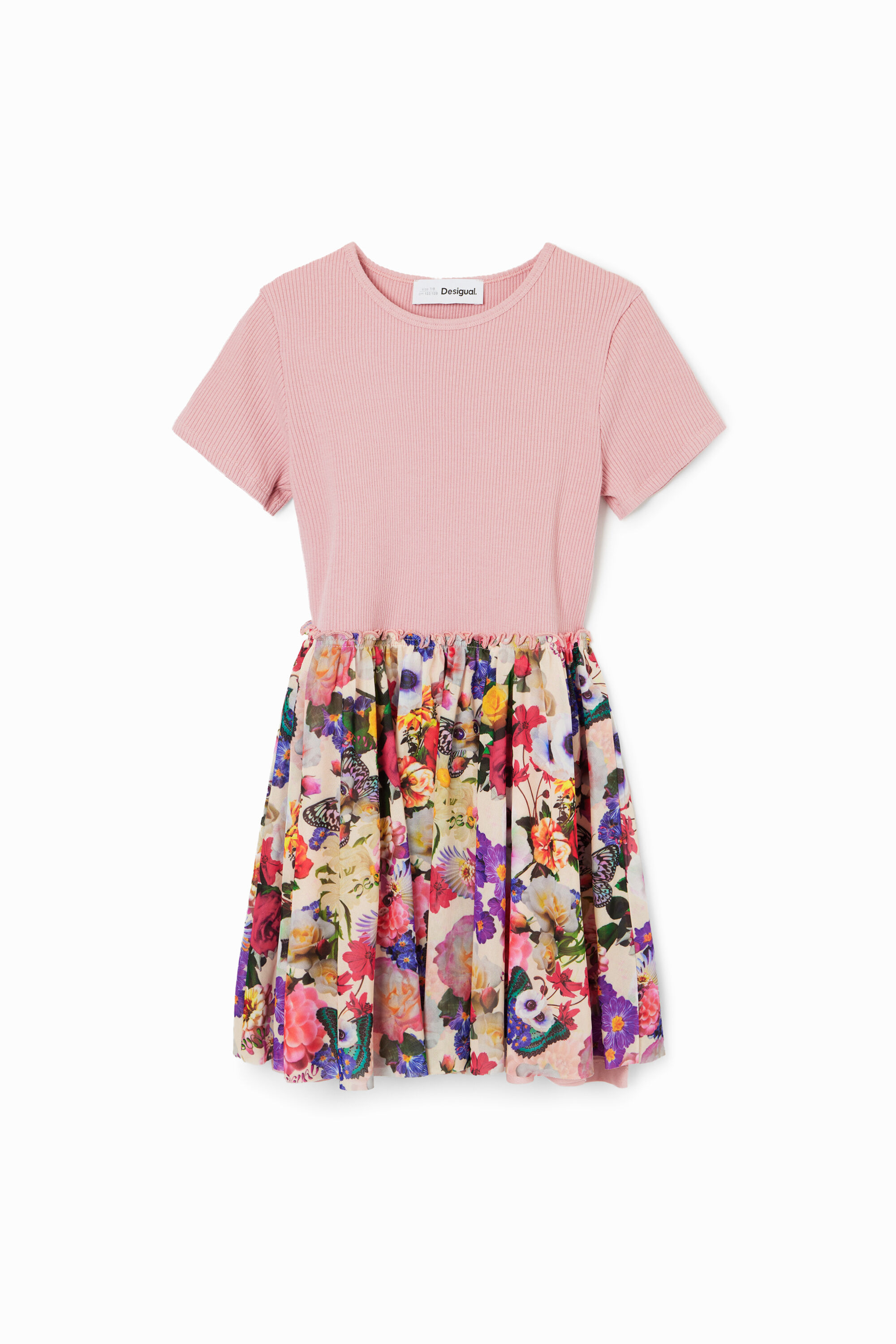 Vestido combinado flores