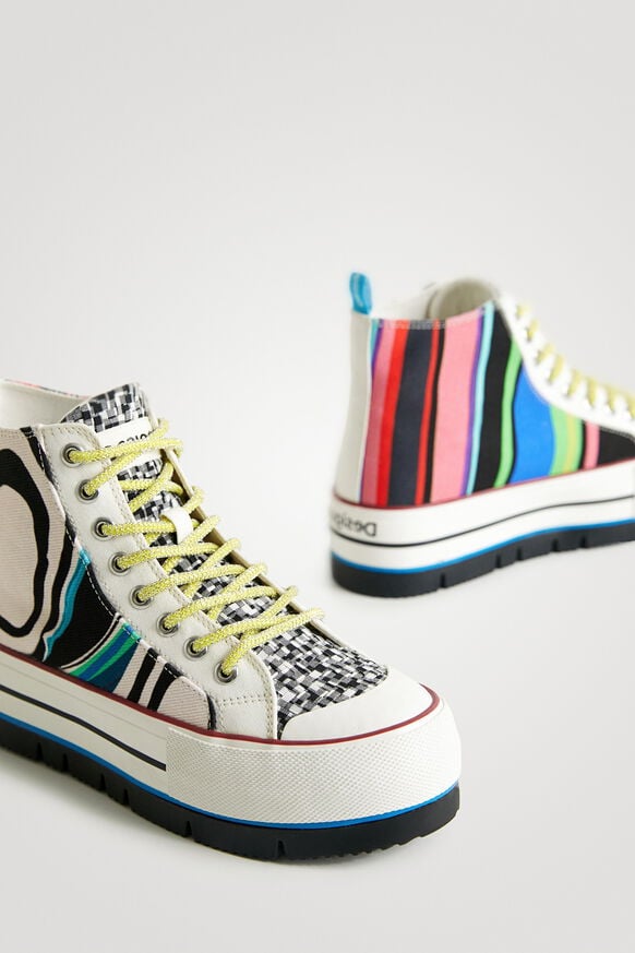 Hoge sneakers met plateauzool en psychedelische print | Desigual