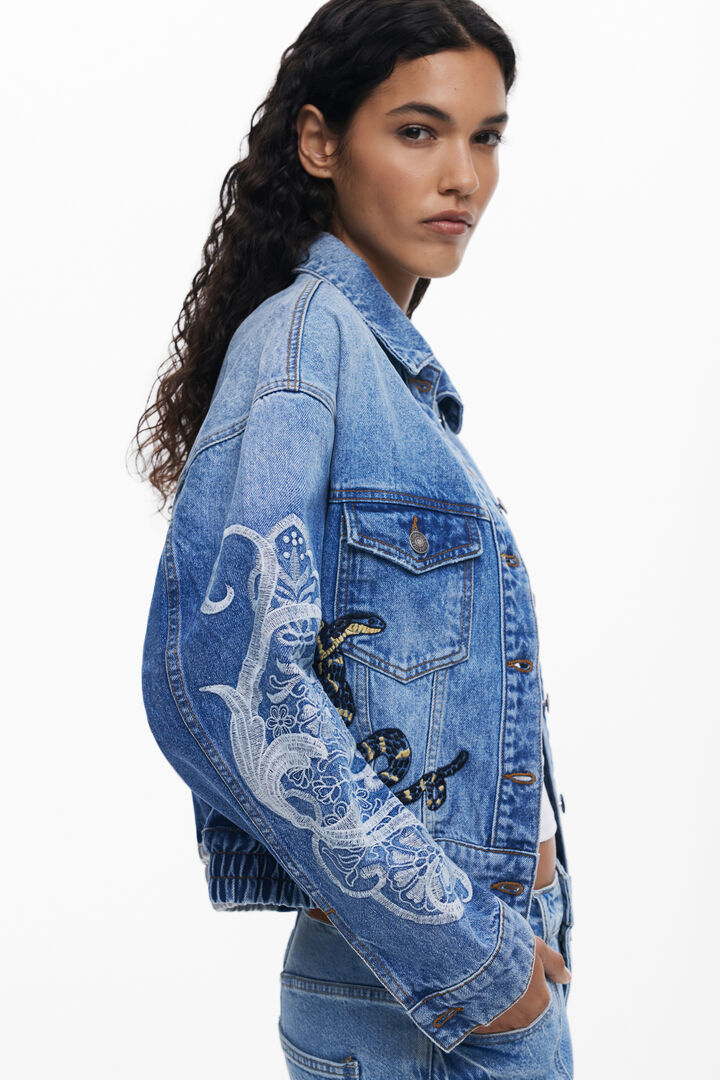 Jeansjacke mit orientalischen Stickereien | Desigual
