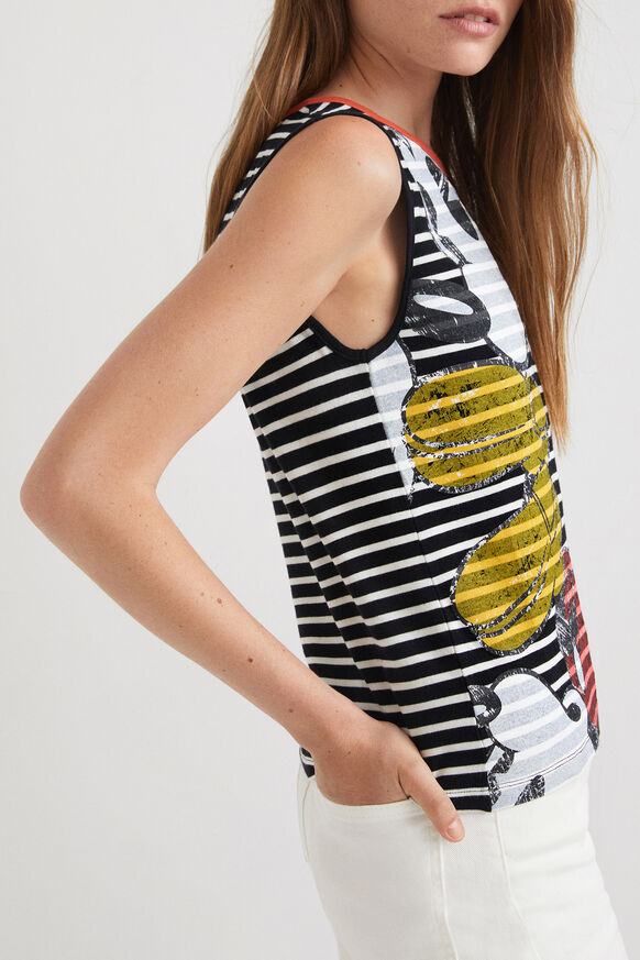 Sleeveless striped T-shirt | Desigual