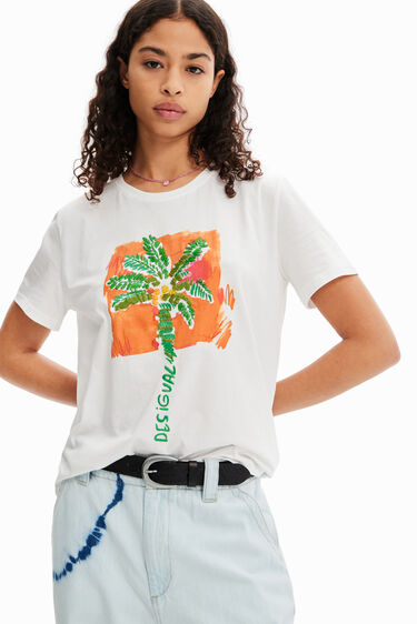 Camiseta tropical palmera | Desigual