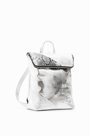 Motxilla mitjana patch metal·litzat | Desigual