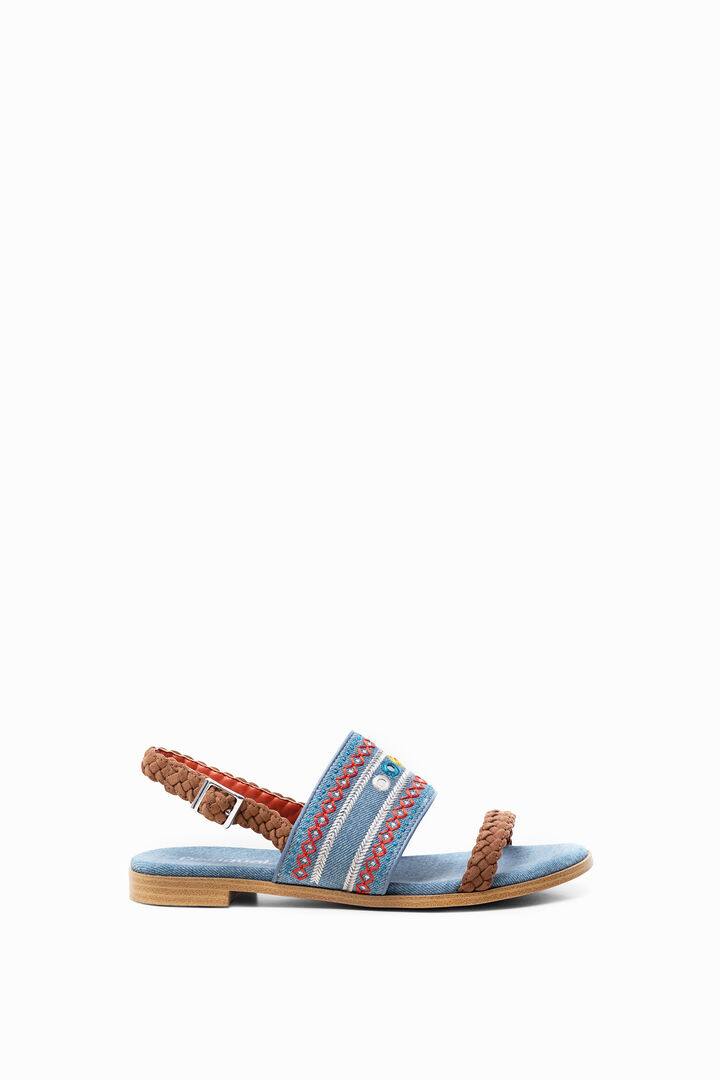 Embroidered denim sandals | Desigual