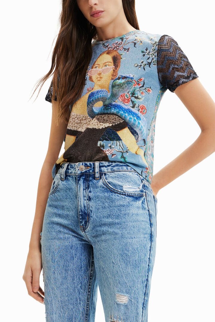 T-shirt collage maille | Desigual