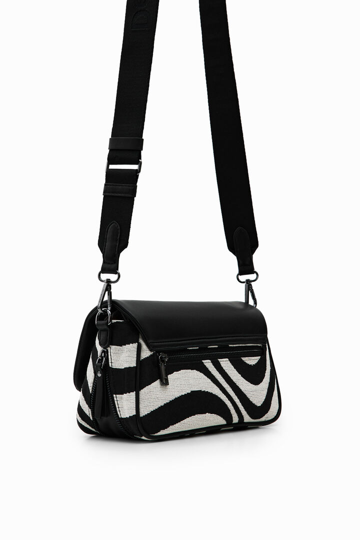 Small half-logo zebra crossbody bag | Desigual