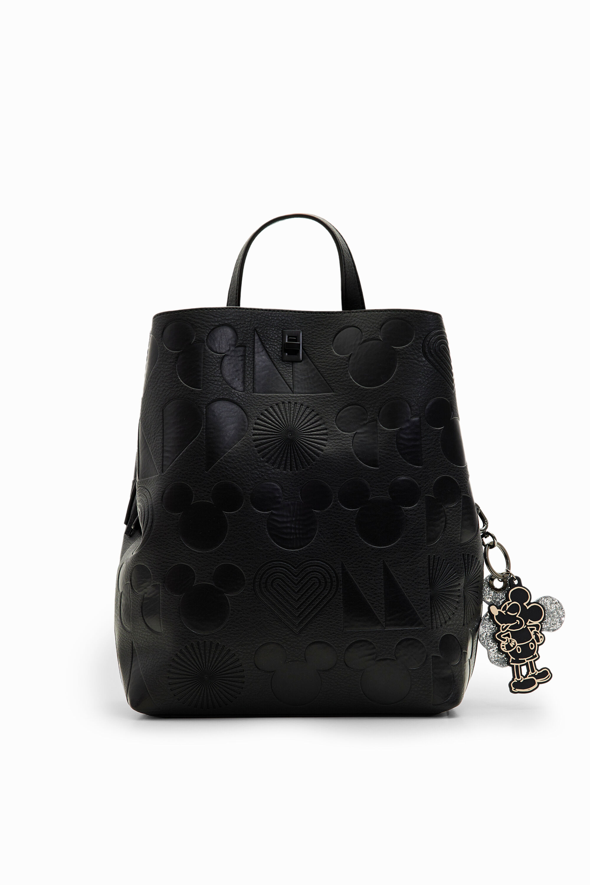 Black leather mickey mouse backpack top