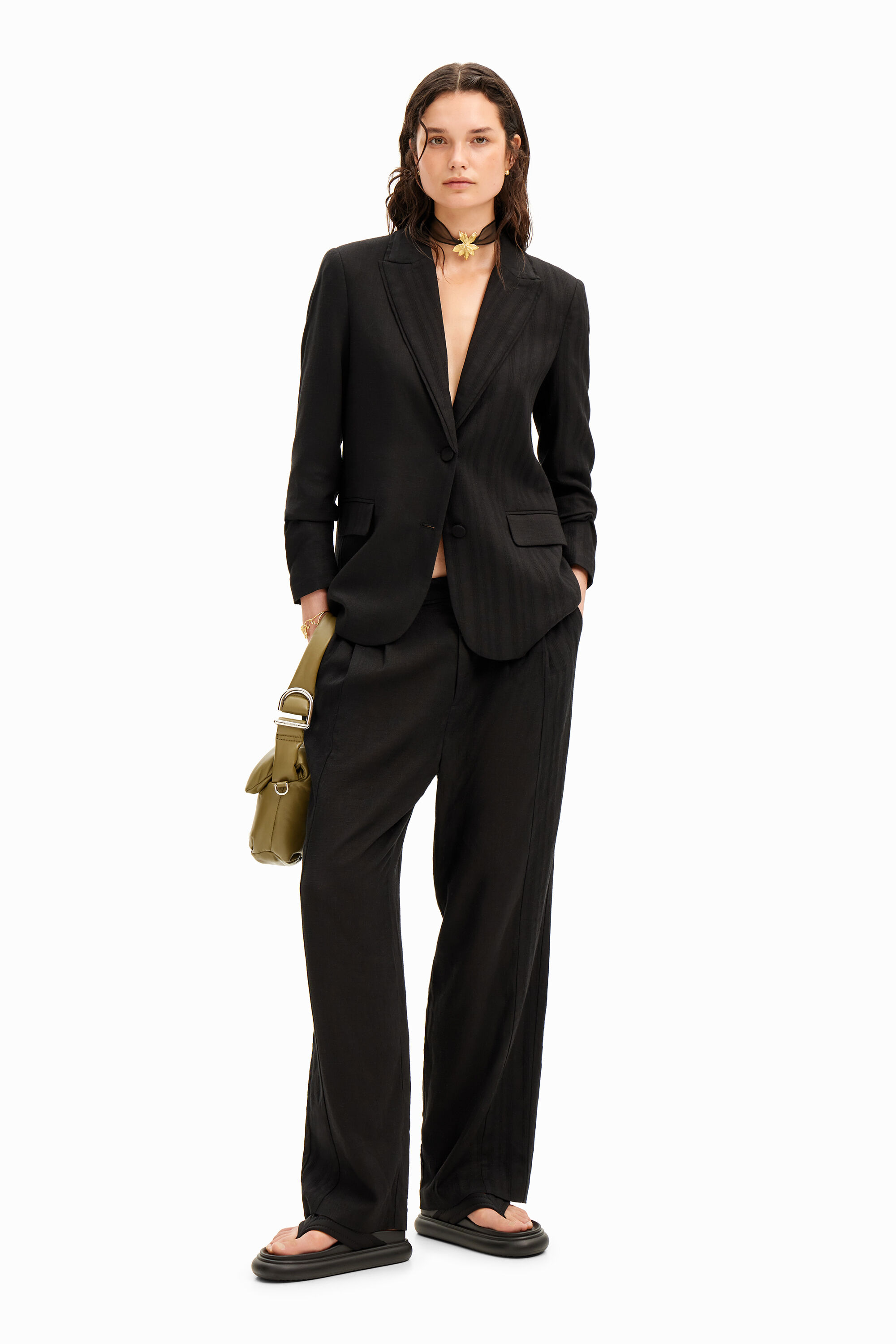Rustic tailored trousers - BLACK - XS