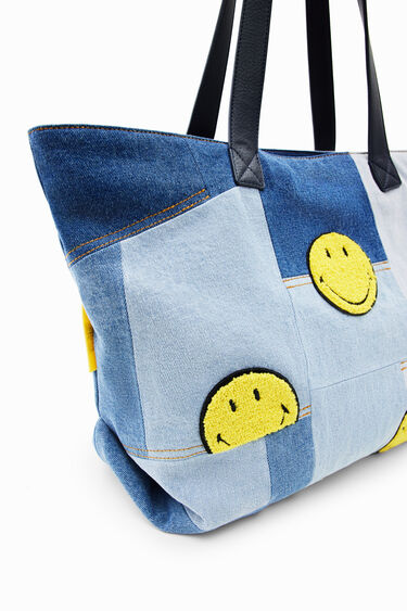 Bolso shopper grande patch Smiley® | Desigual