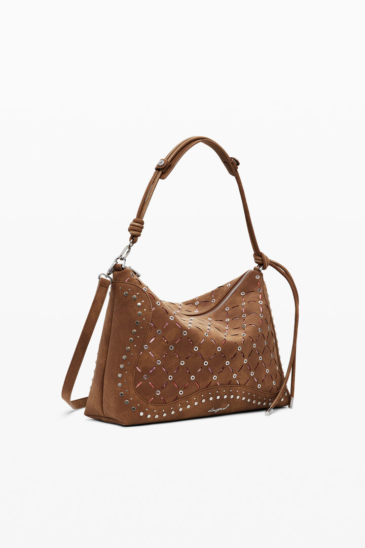 Bolsa média com efeito de pele perfurada | Desigual