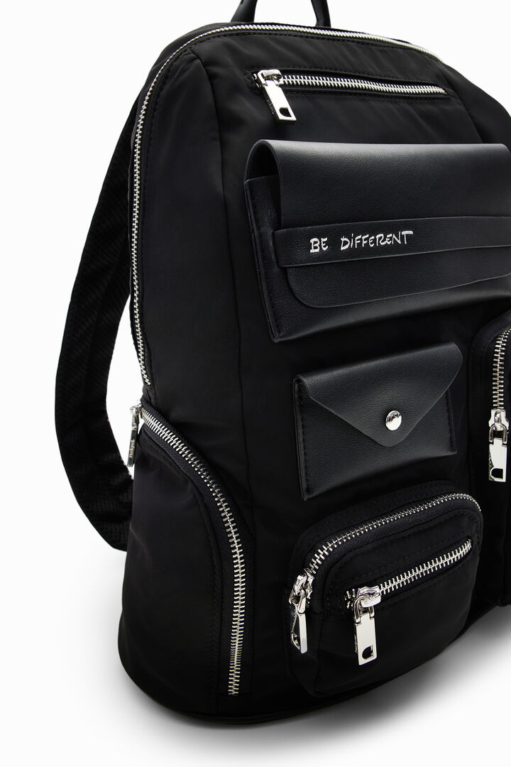 Large nylon pockets backpack | Desigual
