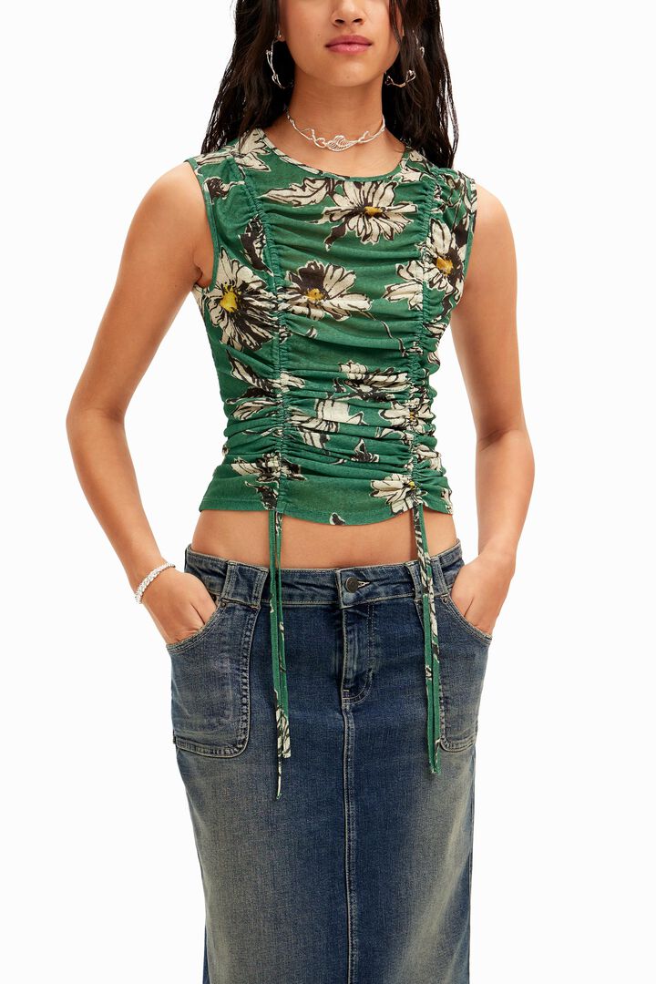 Majica s naborima s cvjetnim motivima | Desigual