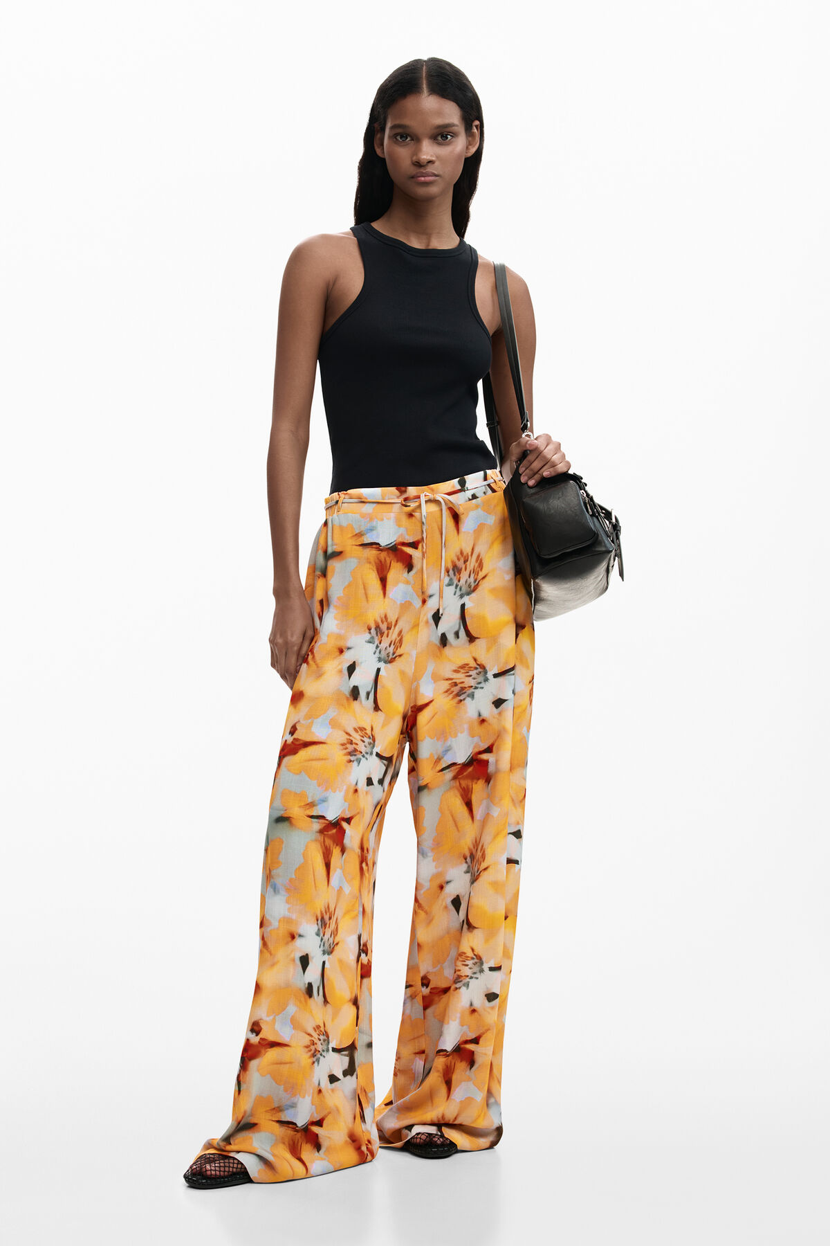 フローラルフルイドパンツ 青 女性用 I Desigual.com