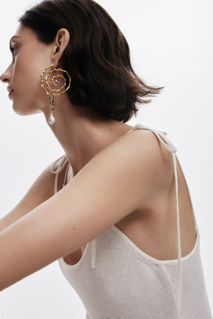 Irregular spiral earrings gold-plated Zalio | Desigual