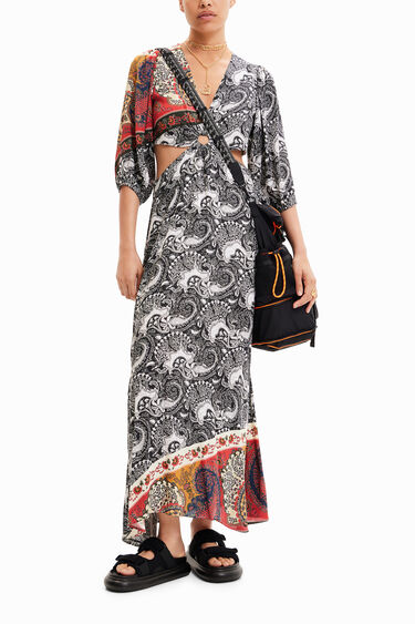 Long paisley cut-out dress | Desigual