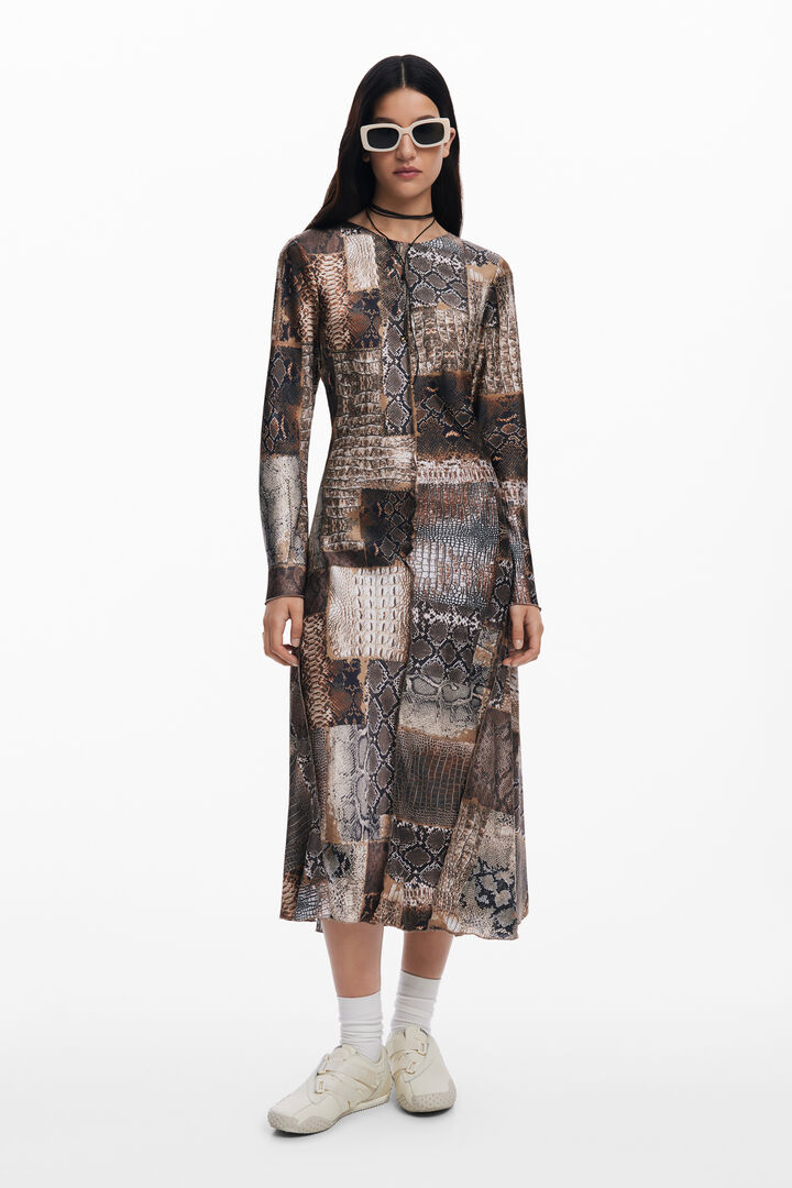 Vestido fluido animal print