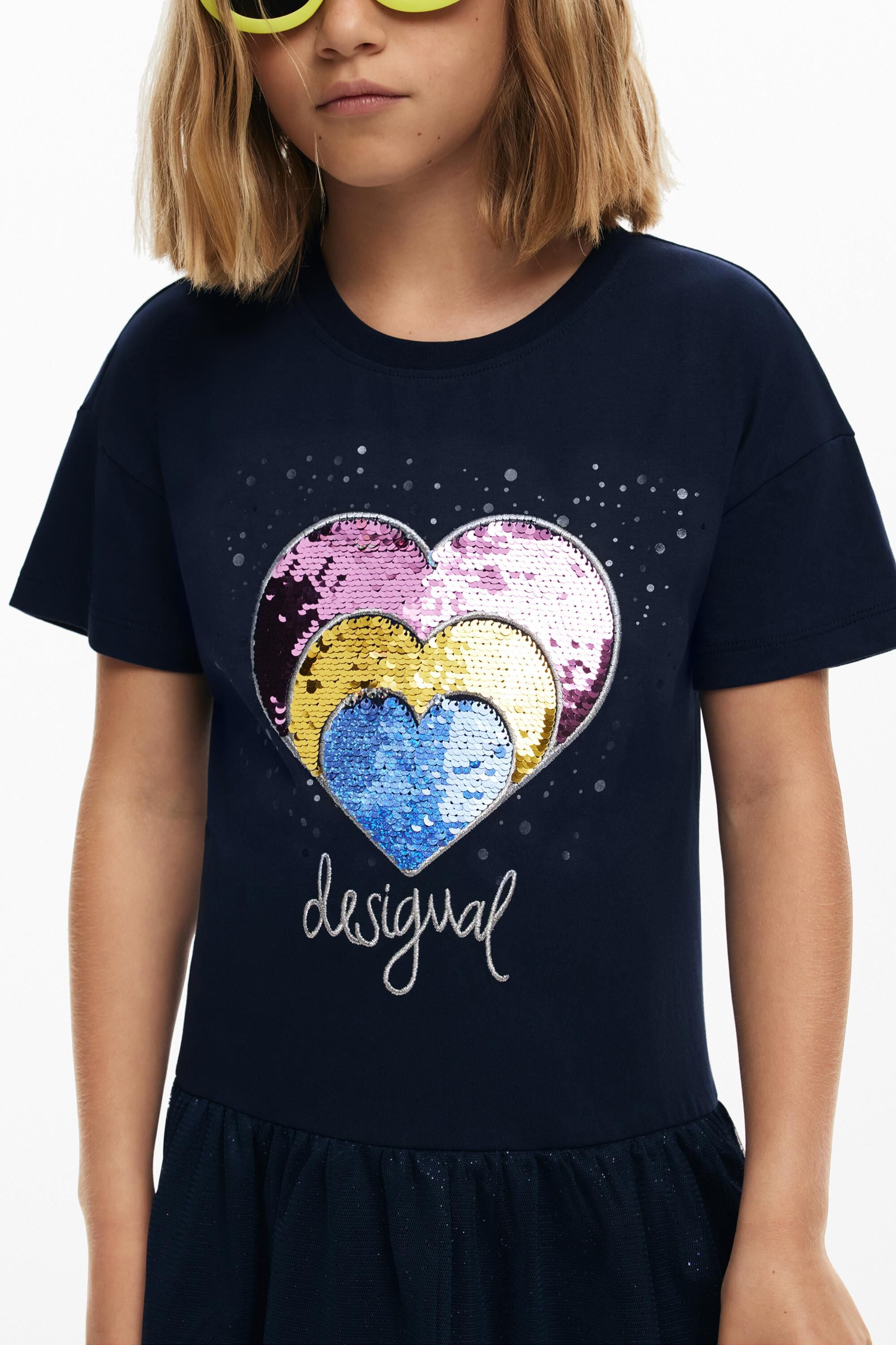 Vestido corto corazón, Azul,