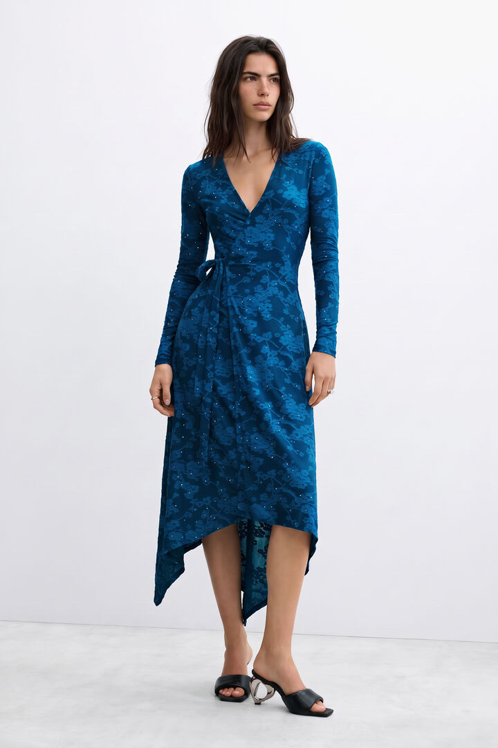 wrap dress with V-neck