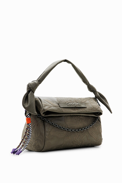 Midsize floral embroidery bag