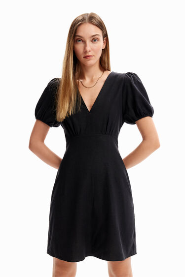 Short puff-sleeve dress | Desigual