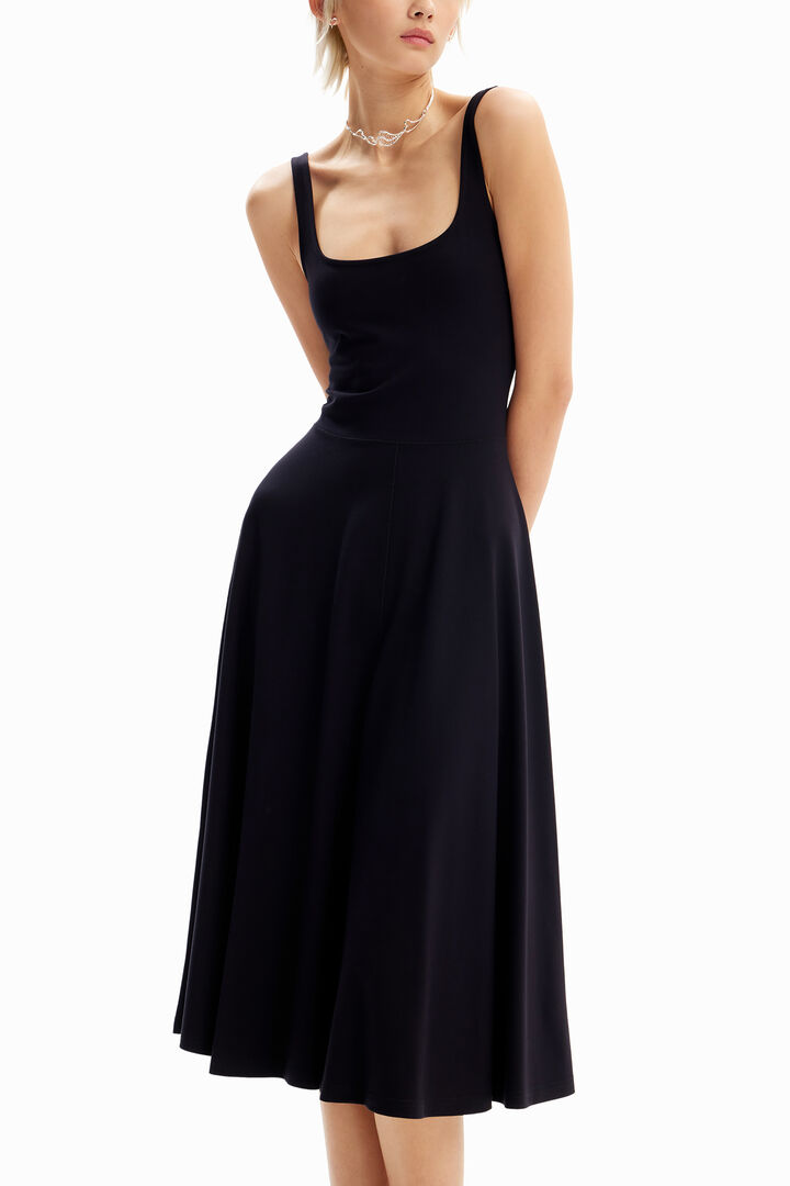 Robe midi unie bretelles | Desigual