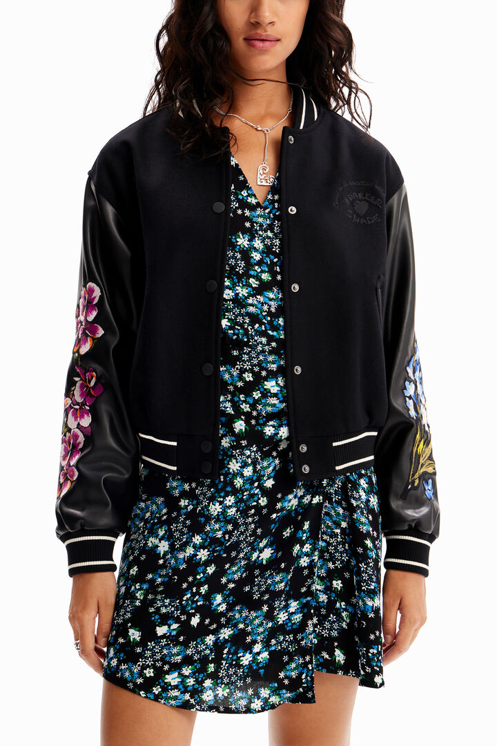 Bomber combinada lana flores | Desigual