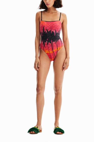 Stella Jean bandeau swimsuit | Desigual