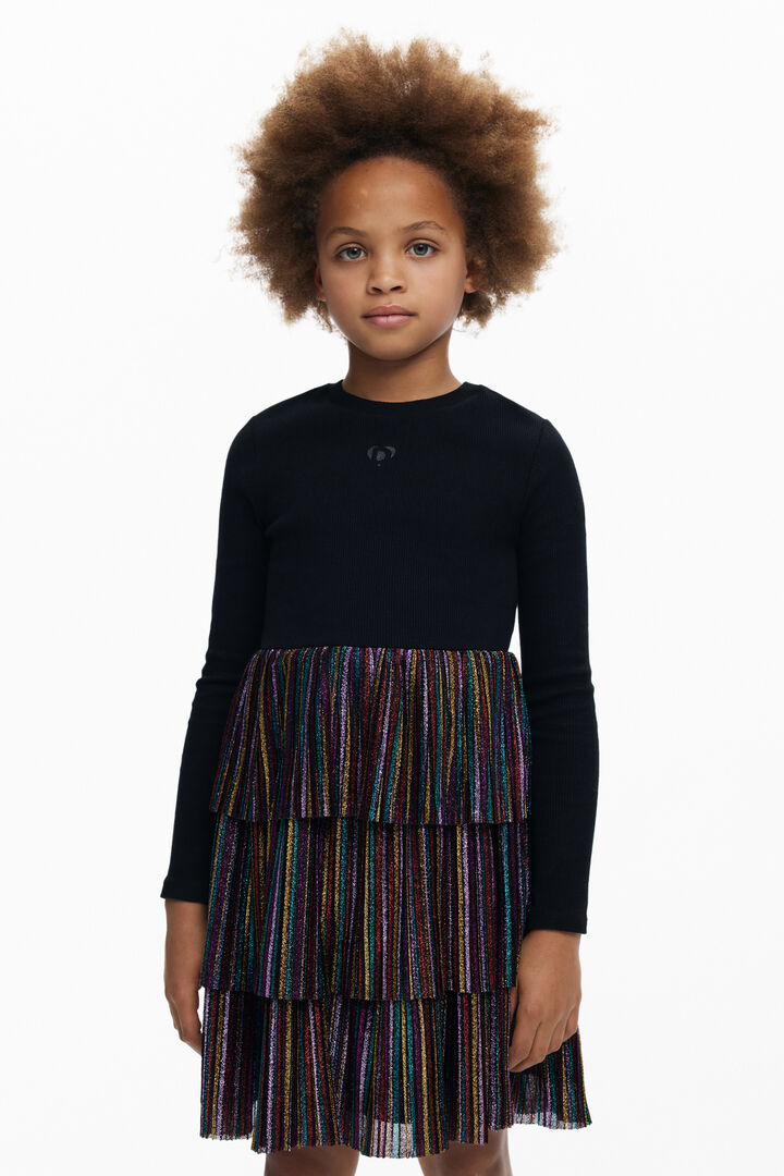 Vestido volantes lúrex | Desigual