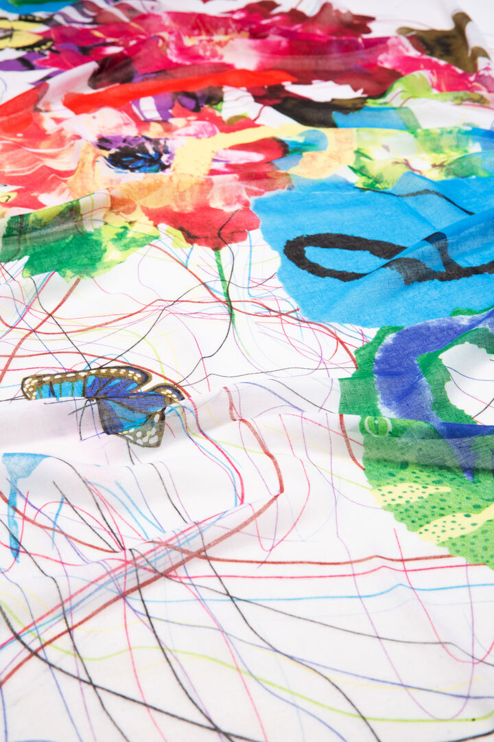Floral and Logo Scarf Logomotion | Desigual